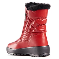 Monica Red Mid-Calf Winter Boot