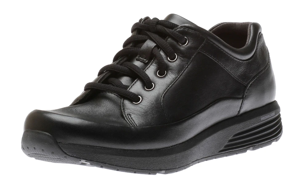 Trustride Waterproof Black Leather Lace-Up Sneaker