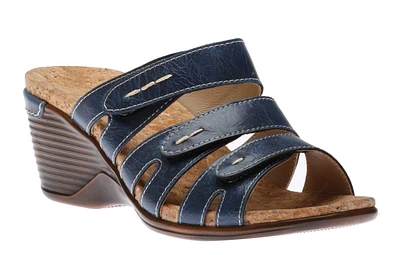 Calgary 01 Blue Slide Wedge sandal