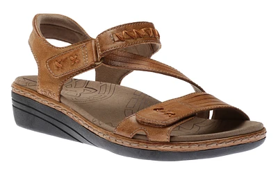 Zenith Honey Brown Leather Adjustable Z-Strap Walking Sandal