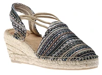 Tania Taupe Navy Espadrille Wedge Sandal