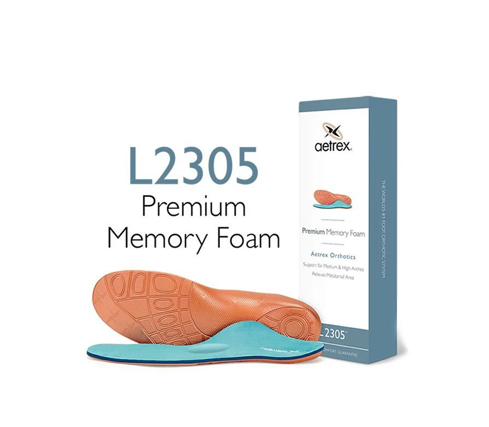 L2305 Men's Premium Memory Foam Orthotics With Metatarsal Support
