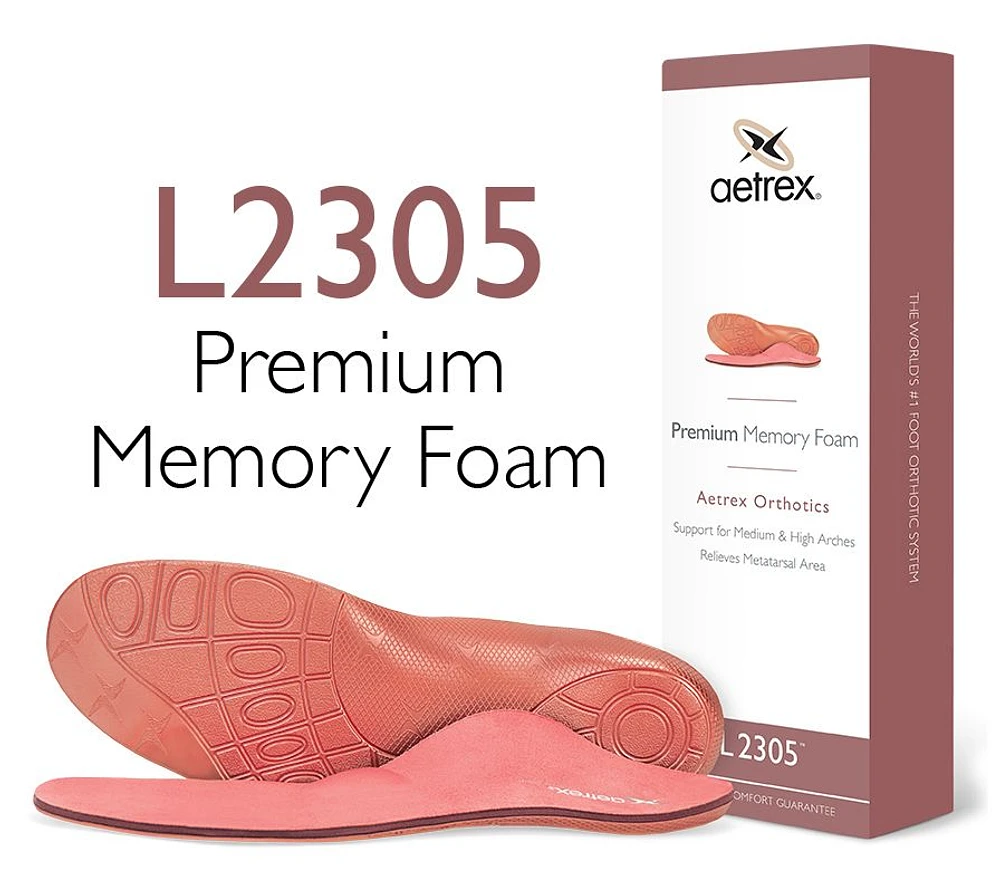L2305 Women's Premium Memory Foam Orthotics With Metatarsal Support