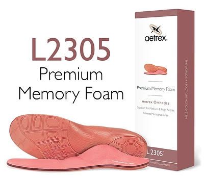 L2305 Women's Premium Memory Foam Orthotics With Metatarsal Support