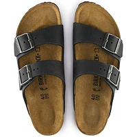 Arizona Black Oiled Leather Slide Sandal