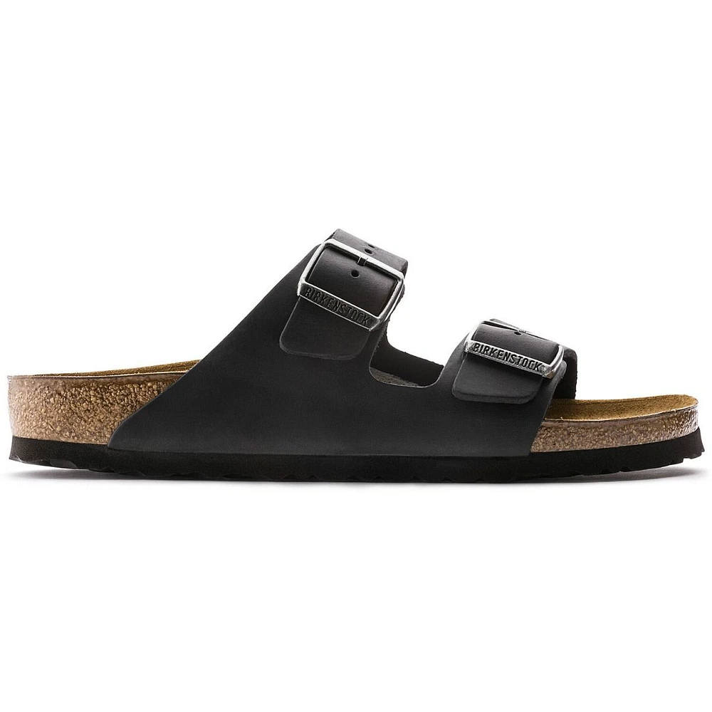 Arizona Black Oiled Leather Slide Sandal