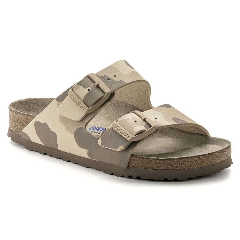 Arizona Soft Footbed Desert Soil Camo Grey Slide Sandal