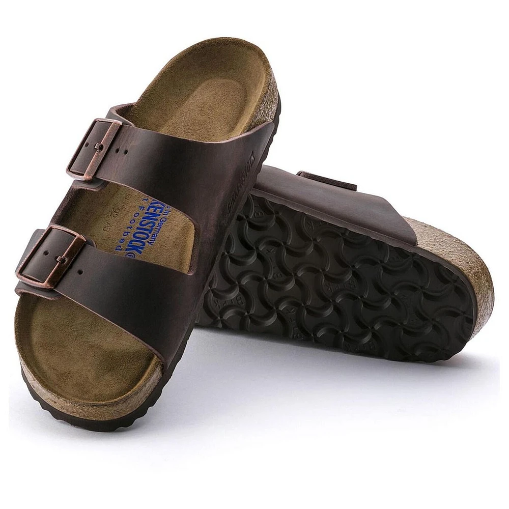 Arizona Soft Footbed Habana Brown Oiled Leather Slide Sandal