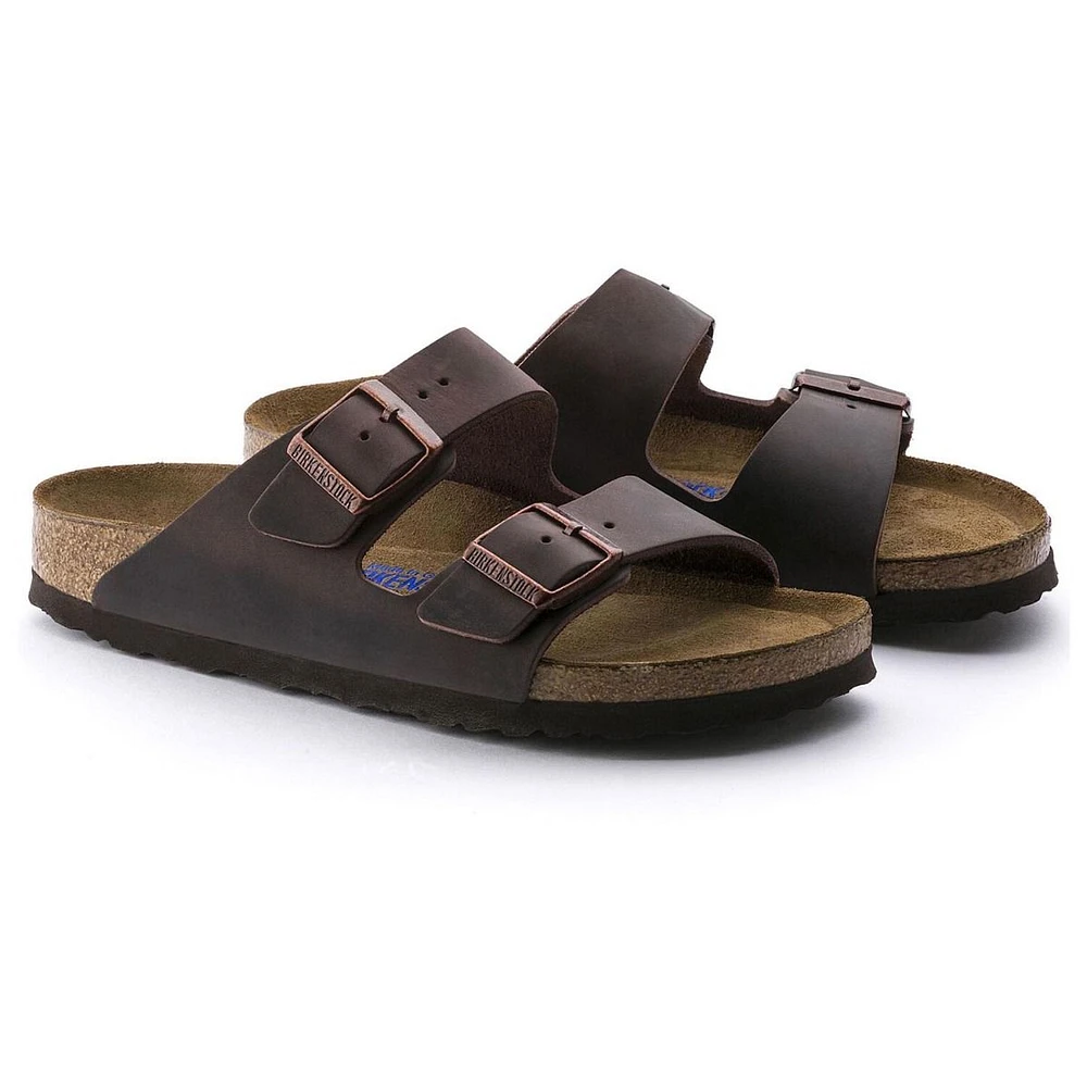 Arizona Soft Footbed Habana Brown Oiled Leather Slide Sandal