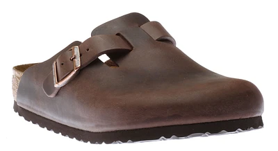 Boston Habana Brown Oiled Leather Soft Footbed Clog