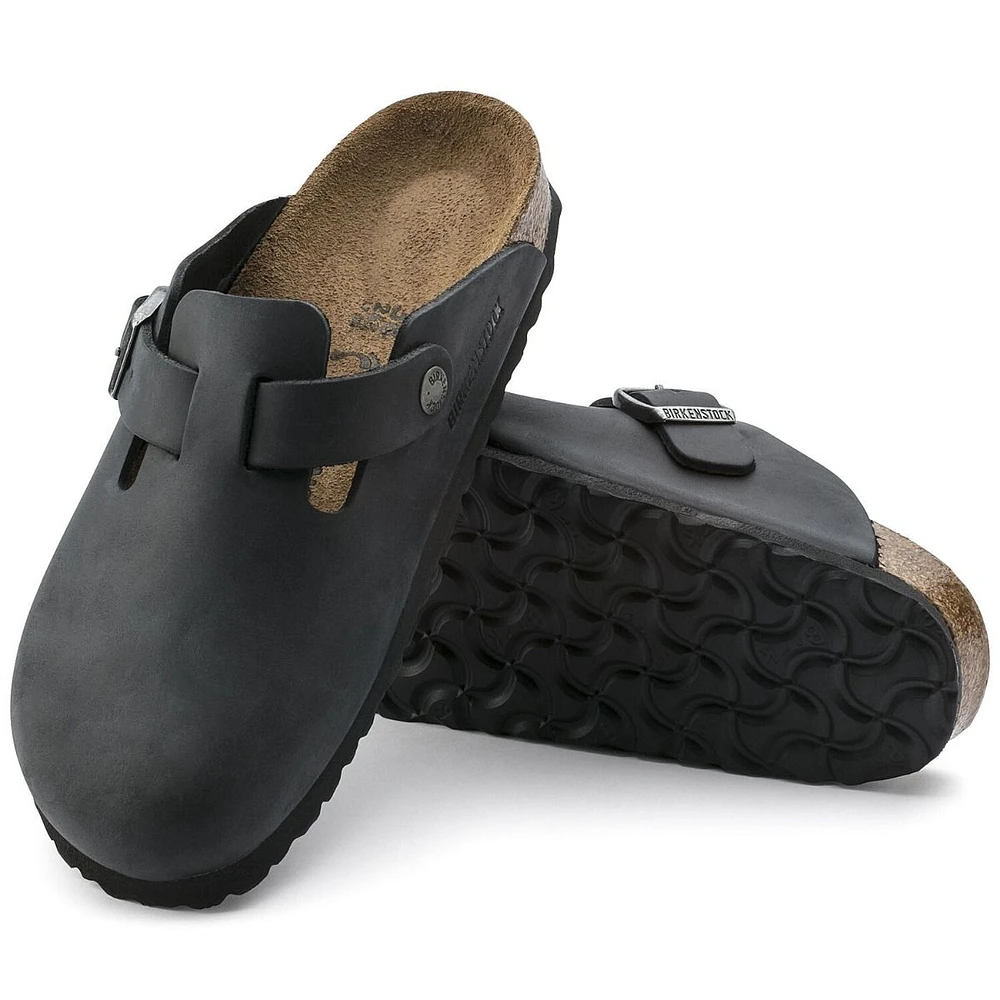 Boston Black Oiled Leather Clog