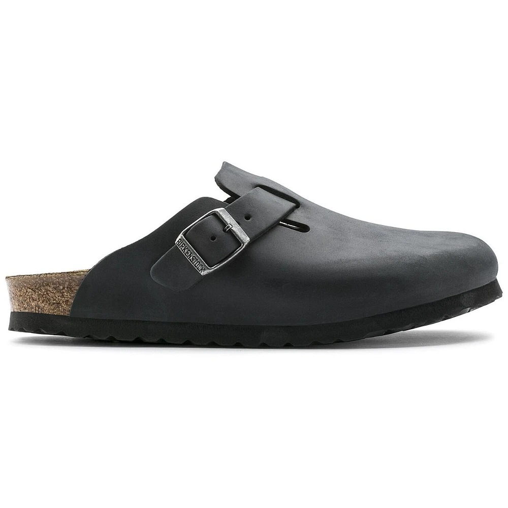 Boston Black Oiled Leather Clog