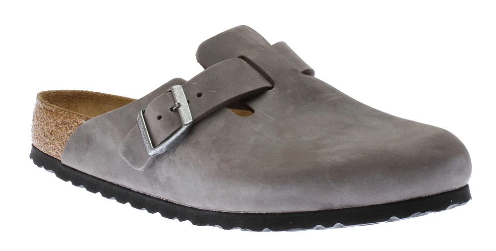 Boston Iron Grey Oiled Leather Clog