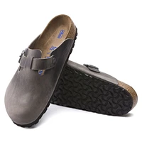 Boston Iron Grey Oiled Leather Clog