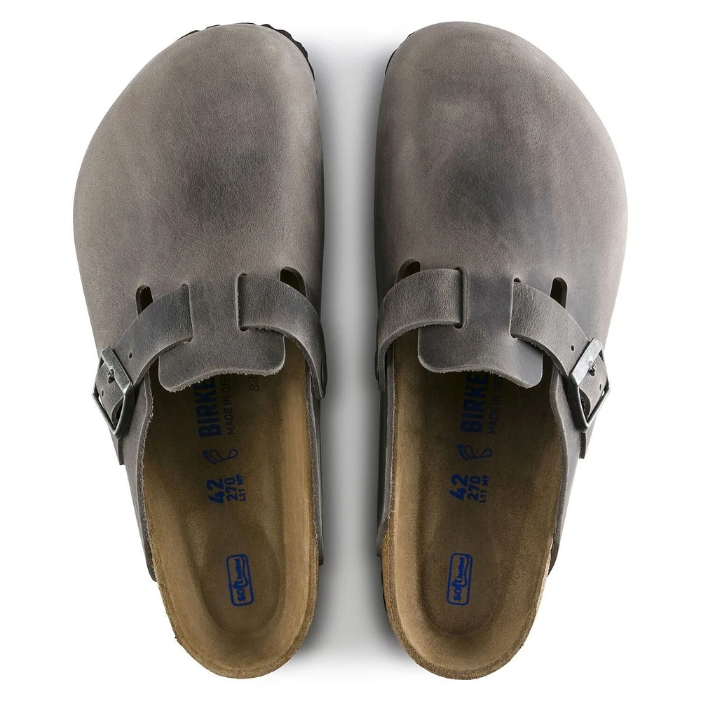 Boston Iron Grey Oiled Leather Clog