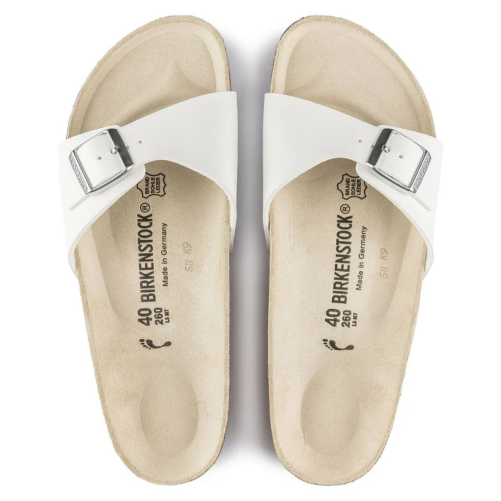 Madrid Birko-Flor White Slide Sandal
