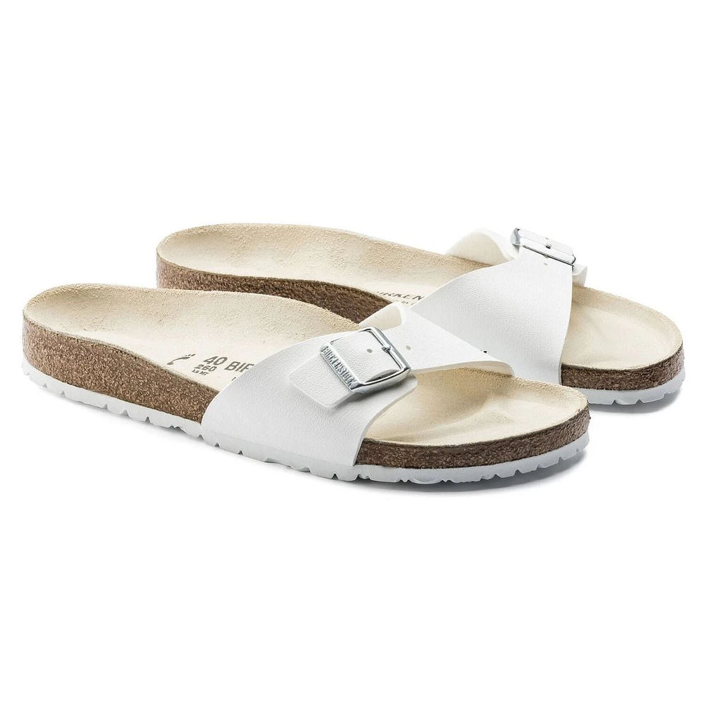 Madrid Birko-Flor White Slide Sandal