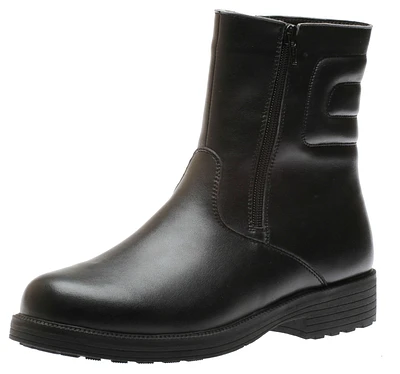 Double Zipper Grip Black Winter Boot