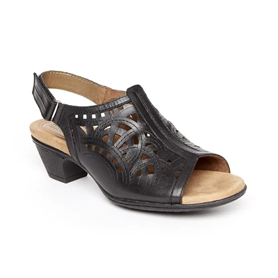 Abbott High Vamp Black Sling Sandal