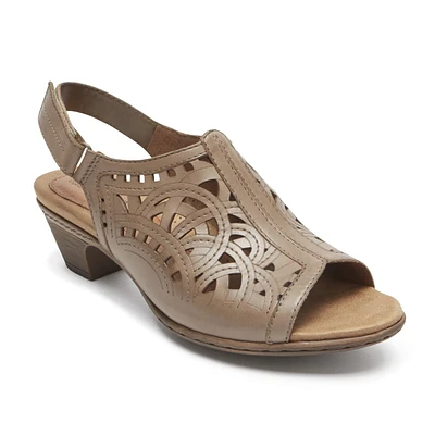 Abbott High Vamp Khaki Slingback Sandal