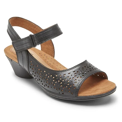 Laurel Black Perforated Sandal