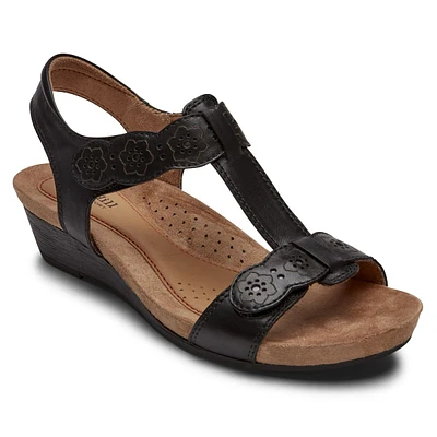 Hollywood T-Strap Black Sandal