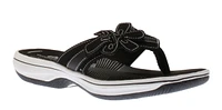 Brinkley Flora Black White Thong Sandal