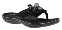 Brinkley Flora Black Patent Thong Sandal