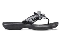 Brinkley Flora Black Patent Thong Sandal