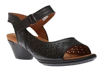 Laurel Black Perforated Sandal