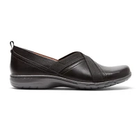 Penfield Envelope Black Leather Slip-On Flat