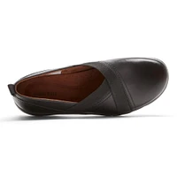 Penfield Envelope Black Leather Slip-On Flat