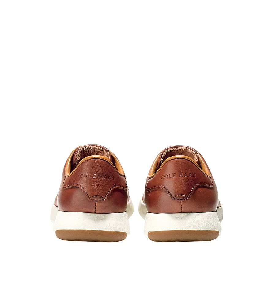 GrandPrø Brown Leather Lace-Up Tennis Sneaker