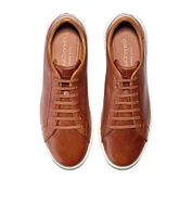 GrandPrø Brown Leather Lace-Up Tennis Sneaker