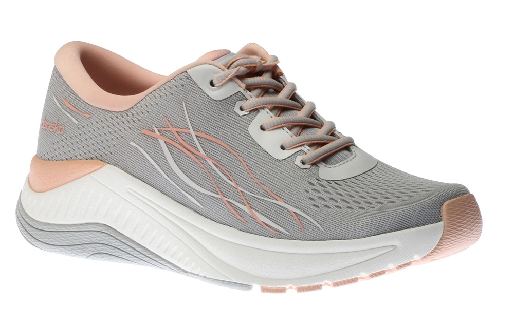 Pace Light Grey Mesh Lace-Up Walking Shoe