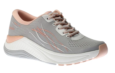 Pace Light Grey Mesh Lace-Up Walking Shoe