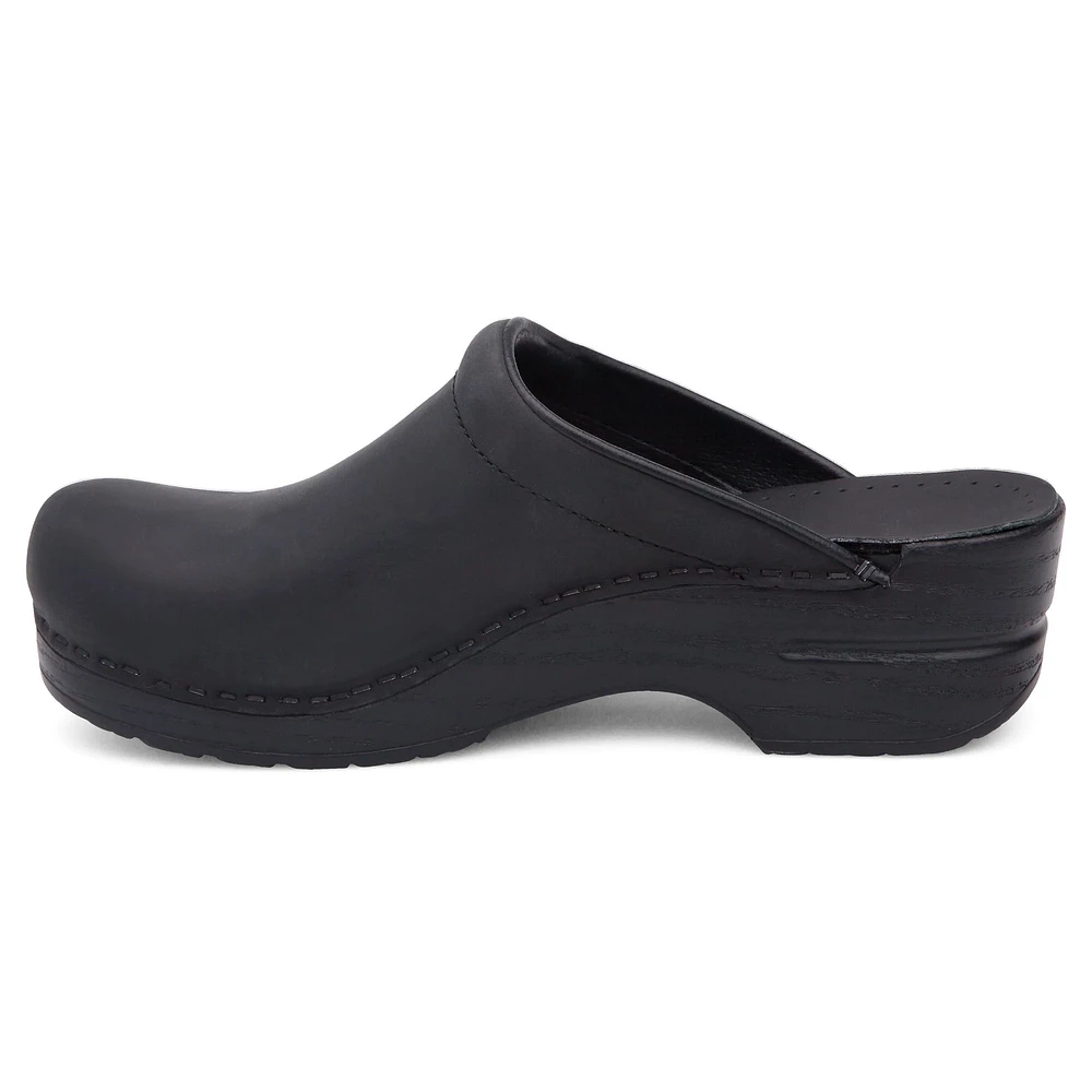 Sonja Black Oiled Leather Clog