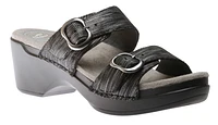 Sophie Black Metallic Leather Sandal