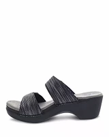 Sophie Black Metallic Leather Sandal