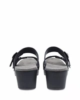 Sophie Black Metallic Leather Sandal