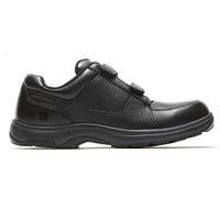 Winslow Black Leather Two-Strap Hook & Loop Oxford Shoe