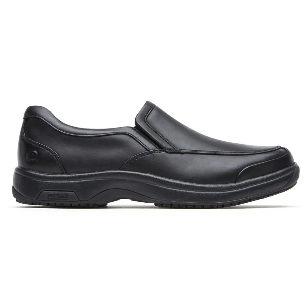 Battery Park Service Black Leather Slip-On Shoe