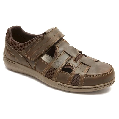 FitSmart Brown Leather Fisherman Sandal