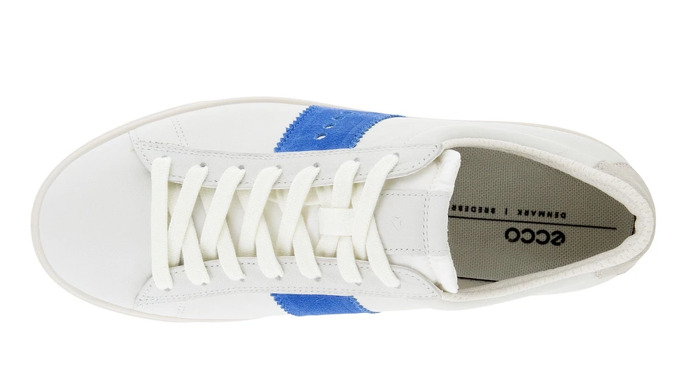 Street Lite White Regatta Blue Stripe Lace-Up Sneaker