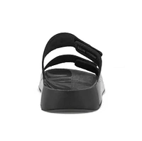 Men's 2nd Cozmo Black Leather Double Strap Slide Sandal