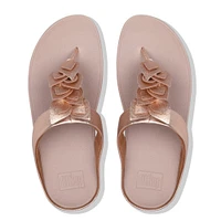 Fino Rose Gold Leather Thong Sandal