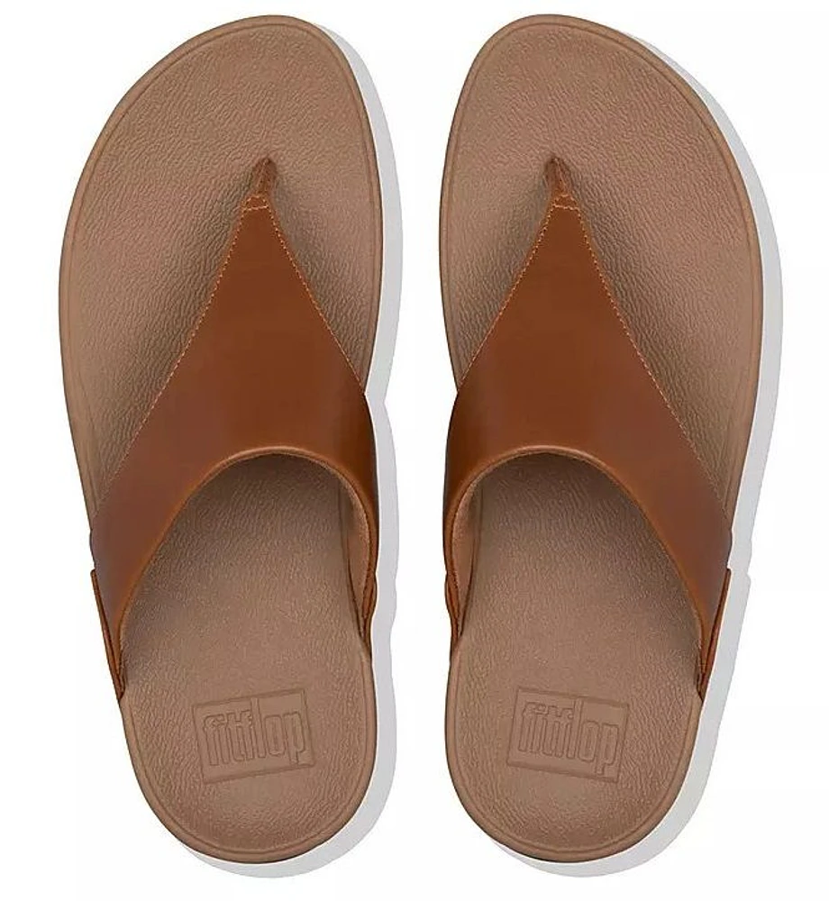 Lulu Light Tan Brown Leather Thong Sandal