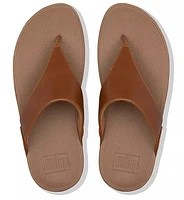 Lulu Light Tan Brown Leather Thong Sandal