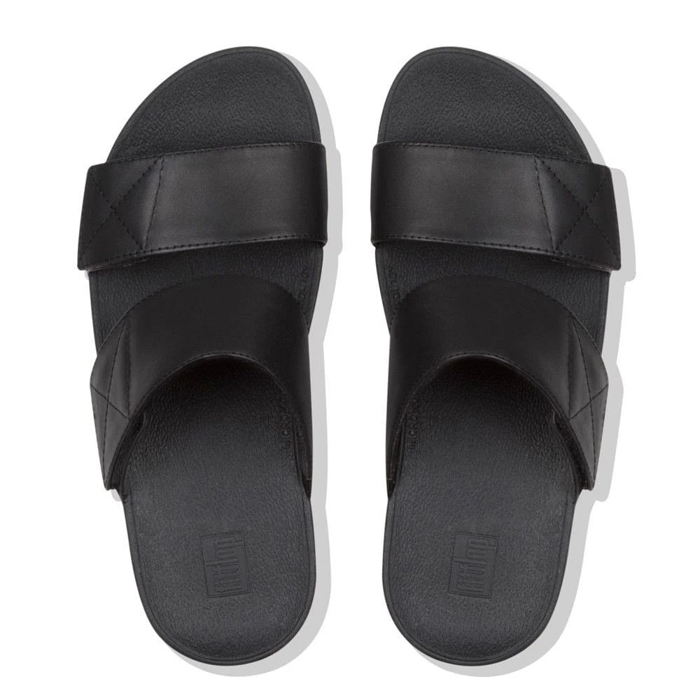 Mina Black Leather Slide Sandal