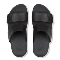 Mina Black Leather Slide Sandal